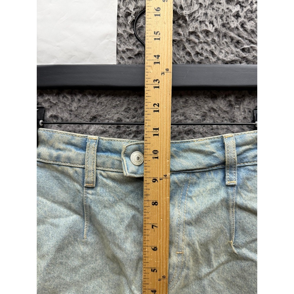 Free People We The Free Galivanting Peekaboo Mini Denim Skort Coco Blue Size 28 - Picture 7 of 11